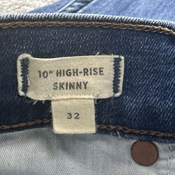 Madewell Jeans Women 32 Blue Skinny 10 inch High-Rise Tapered Stretch Brinville - Picture 6 of 14